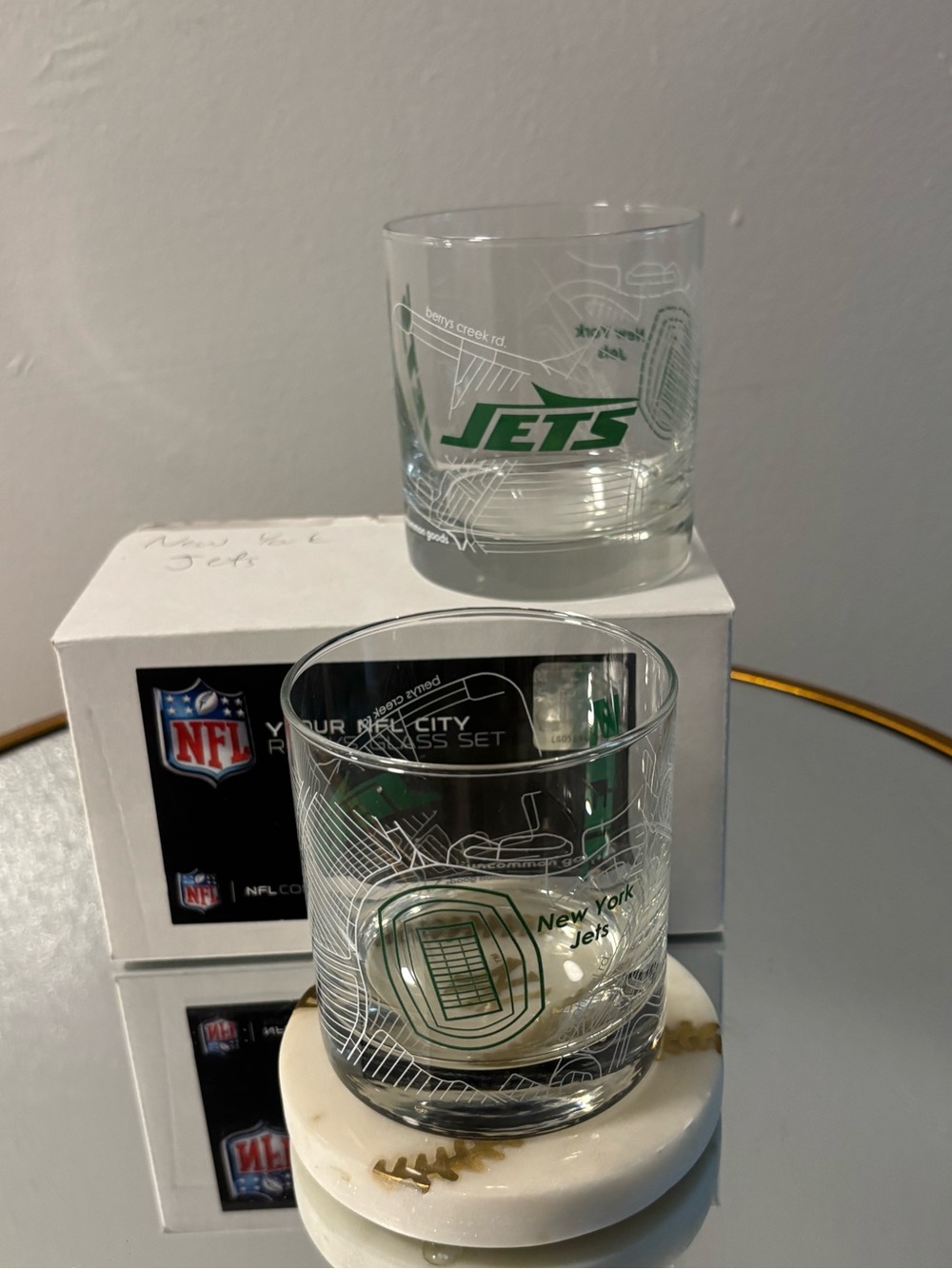 Green Glass Tumbler - Official NFL Design